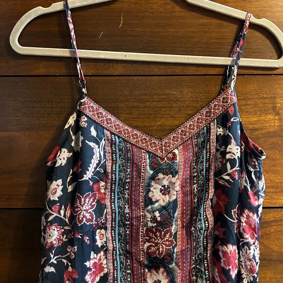 American Rag Cie Floral & Paisley Print Slip Dress - Ruffle Hem - Size M - Picture 2 of 10